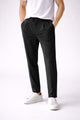 Turbo Double Buckle Closure Design Men's Imported Trouser In Black