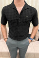 Turbo Premium Lightweight Half Sleeve Casual Shirt In Black