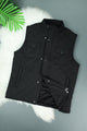 Funnel Neck Quilted Imported Men's Gilet In Black