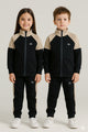 Turbo Raglan Sleeves Panel Full-Zip Unisex Younger Kids Tracksuit In Black