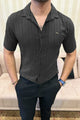Turbo Endless Cool Embossed Casual Shirt In Black