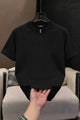 Plain Cotton Lycra Round Neck Tee In Black