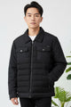 Men's Double Pocket Imported Puffer Jacket In Black