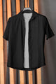 Turbo Minimalist Design Half Sleeve Casual Shirt In Black