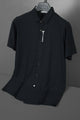 Turbo Waffle Motif Elegant Casual Shirt In Black