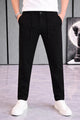 Men's Button Closure Elastic Slim-Fit Trouser