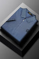 Turbo Abstract Zip Collar Men's Polo Shirt In Blue