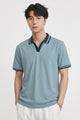 Turbo V Neck Design Men's Polo T-Shirt In Blue
