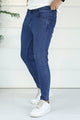 Turbo Street-Style Ankle Grazer Jeans In Blue