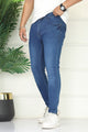 Turbo 'Knitted' Edge Ankle-Fit Jeans In Blue