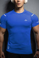 Turbo Sport Shoulder Striped Breathable Dry-Fit Tee In Royal Blue