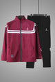 Turbo Edge Slim Fit Mock Neck Zipper Style Tracksuit In Black&Maroon
