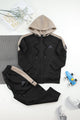 Adds Essential Performance Hooded Unisex Kids Tracksuit In Black&Skin
