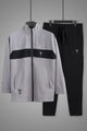 Turbo TrainFit Panel Mock Neck Zipper Tracksuit In Black&Grey