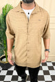 Turbo Snitch Striped Casual Shirt In Brown