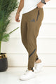 Adds Bottom Stripes Micro Premium Sportswear Trouser In Brown