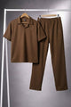 Turbo Street Comfort Collar Style Tracksuit In Brown