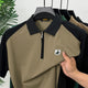 Turbo Zipper Closure Style Men's Polo T-Shirt In Brown