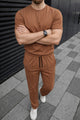 Turbo Zip-Neck Top Style Men's Tracksuit In Rust