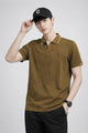 Turbo Waffle Knit Texture Men's Polo T-Shirt In Brown