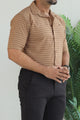Turbo Snitch Striped Casual Shirt In Brown