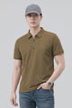 Turbo Zip Collar Style Men's Polo Shirt In Brown