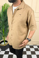 Turbo Snitch Striped Casual Shirt In Brown