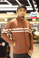 Nke Track Top "Pitch" Men Zipper Upper In Dark Camel