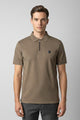 Turbo Tri-Angle Pattern Zip-Collar Men's Polo Shirt