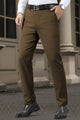 Turbo Urban Executive Slim Fit Cotton Pant In Brown