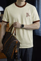Turbo Contrasting Round Neck Tee In Cream
