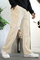 Turbo Poplin Front-Double Line Trouser In Cream