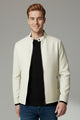 Wind Guard Imported Suede Leather Jacket In Cream