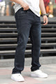 Turbo Denim Material Jeans In Charcoal Black