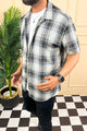 Turbo Classic Pattern Comfort Casual Shirt In Charcoal Black