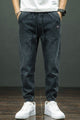 Street Wear Denim Turbo Jogger Pant in Charcoal Black