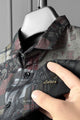 Turbo Checkered Crown Long Sleeve Cotton Casual Shirt In Charcoal Black