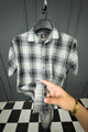 Turbo Classic Pattern Comfort Casual Shirt In Charcoal Black