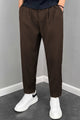 Turbo Elastic Classic Pleated Slimfit Trouser In Coffee Brown