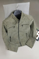 Springfield Suede Leather Jacket In Camo Green