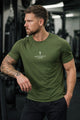Turbo Street-Style Round Neck Dry-fit Shirt In Camo Green