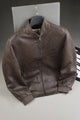 Splash FAV Textured Suede Leather Jacket In Choclate