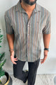 Turbo Spring Edit Textured Casual Shirt In Charcoal