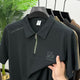 Turbo Zip Collar Style Men's Polo Shirt In Charcoal