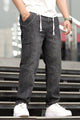 Turbo Side Cargo Style Denim Baggy Jeans In Charcoal
