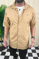 Turbo Puff Clasic Thread Casual Shirt In Camel
