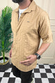 Turbo Puff Clasic Thread Casual Shirt In Camel