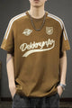 3 Stripes Graphic Typography Round Neck T-shirt In Camel