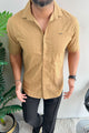 Turbo Puff Clasic Thread Casual Shirt In Camel
