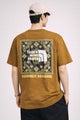 Mens Back Printed Style Graphic Tee In Camel